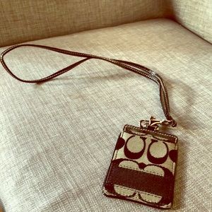 Coach Signature ID Landyard